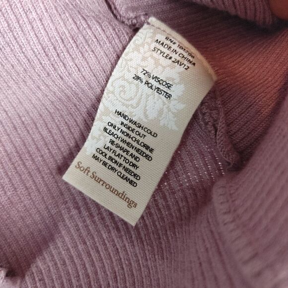 Crop Soft Surroundings Purple Sweater Size Small F - Picture 4 of 8